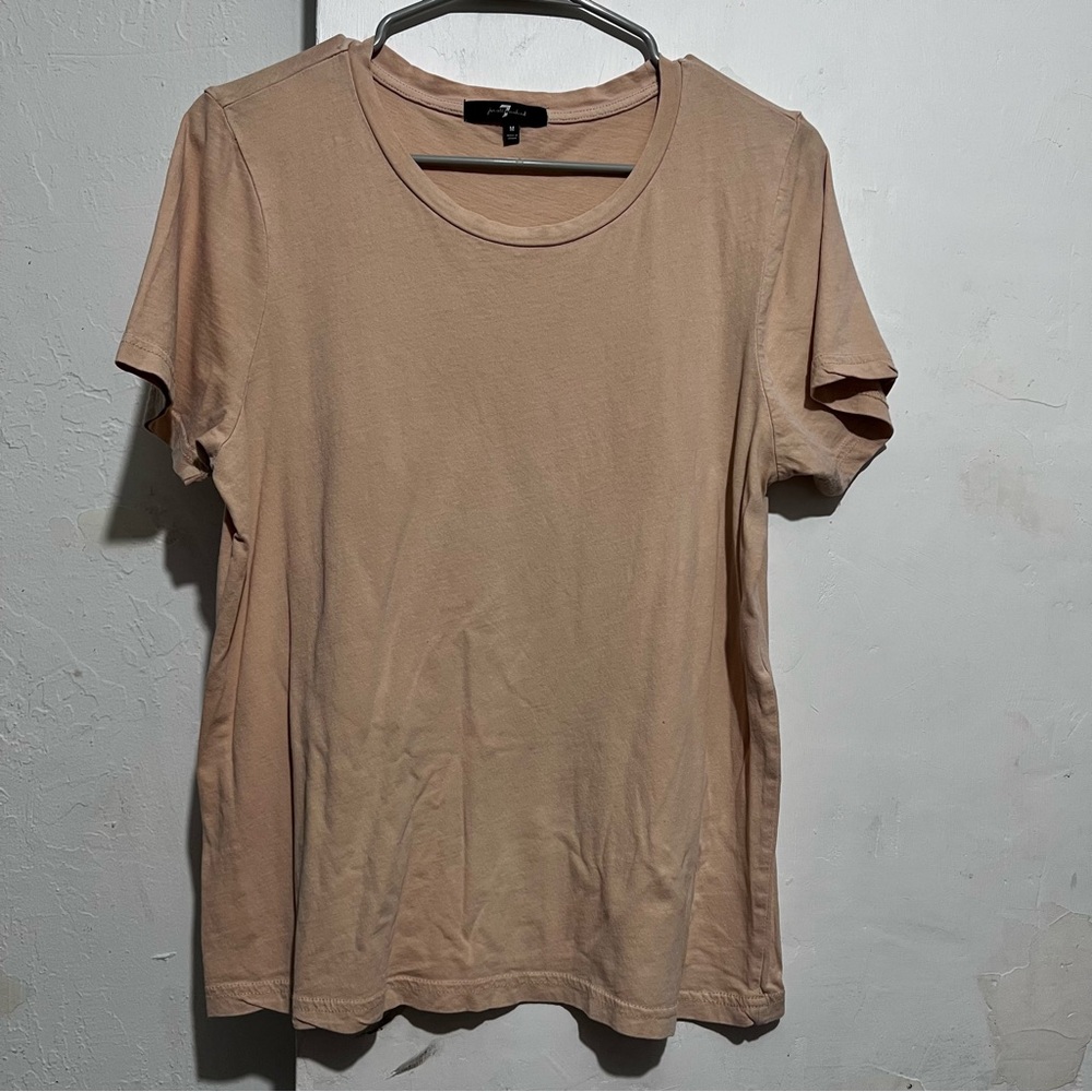 7 For All Mankind Tan Relaxed Short Sleeve Tee  :BOX L: